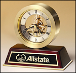 BC958 Brass & Rosewood Skeleton Clock