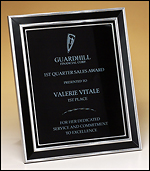 FR65 Black and silver aluminum frame with black aluminum engraving plate