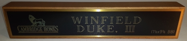 NBW10 Walnut name bar sign with brass plate..
