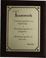 C810 "Teamwork" Plaque.  Click image for more detail.