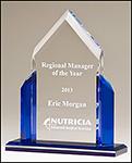 A6927 Peak Series acrylic award.
    Clear upright with blue accents, black acrylic base with blue mirror top.