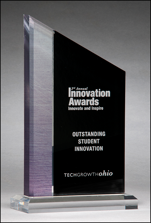 A7061 Brushed Silver & Black Acrylicc award. Click pic for larger image.