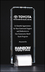 K9025 Optical Crystal Award with Chrome-plated Base