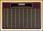TP4500 Roster Series perpetual plaques using rosewood piano-finish plaque boards