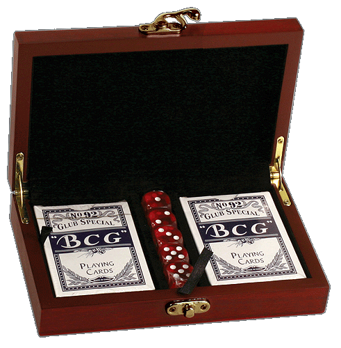 5C4401 Rosewood Finish Card & Dice Set CRD01