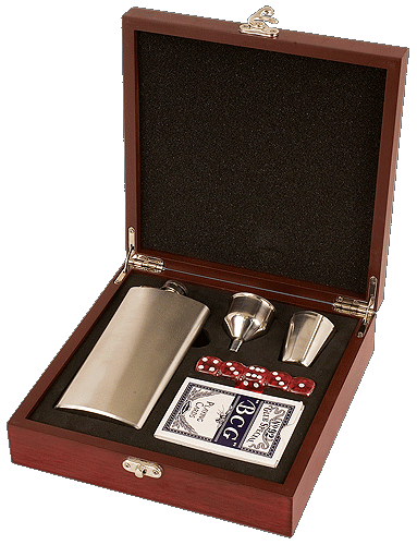 5C4604 Rosewood Finish Flask Set FSK01