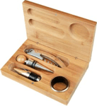 SDJ-WTL06 Bamboo wood 4-piece wine tool set