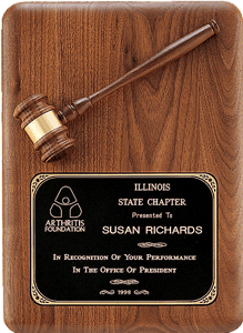 TPG1687 Gavel Plaque. Click for larger image.