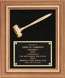 TPG2442 Gavel Plaque. Click for larger image.