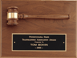 TPG2782 Gavel Plaque. Click for larger image.