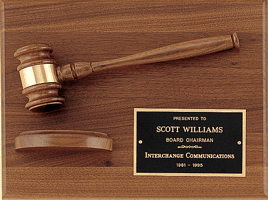 TPG2786 Gavel Plaque. Click for larger image.