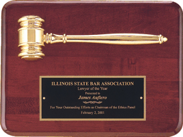 TPG3751 piano-finish rosewood gavel plaque