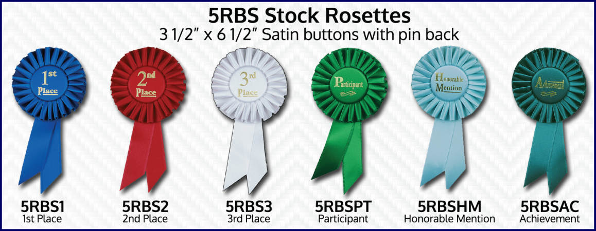 1st, 2nd, 3rd Place Rosette Ribbon Set